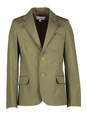 Donkergroene blazer met bruine knoopsluiting Communie Scapa