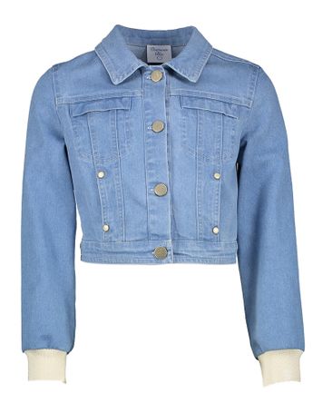 Jeansjasje met goudkleurige knopen Communie Diamante Blu