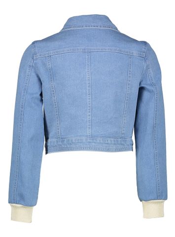 Jeansjasje met goudkleurige knopen Communie Diamante Blu