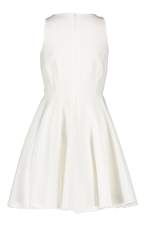 Ecru jurk met goudkleurige tailleband Communie Diamante Blu