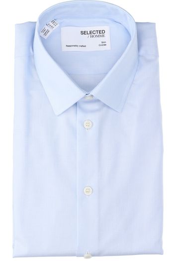 Blauw hemd met licht motief Selected 