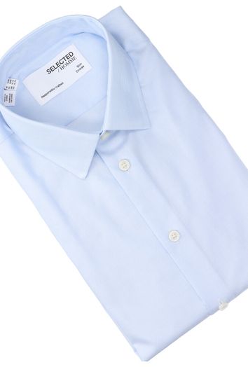 Blauw hemd met licht motief Selected 