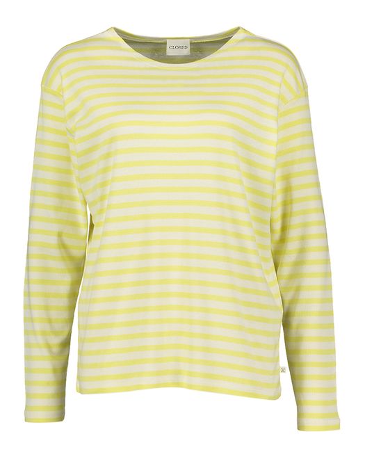 Ecru trui met gele strepen Closed