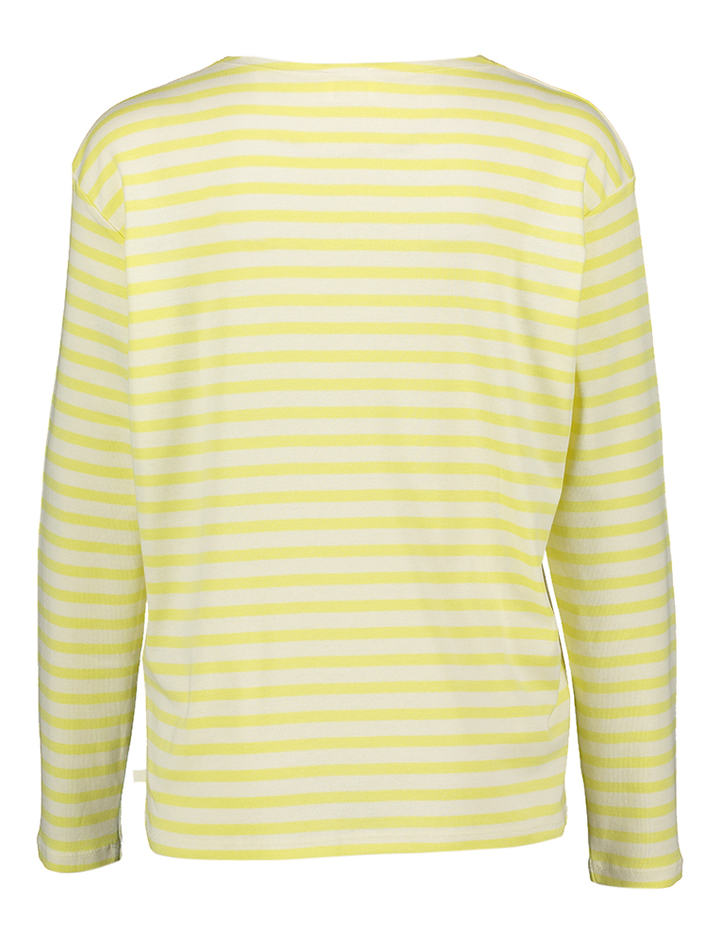 Ecru trui met gele strepen Closed 