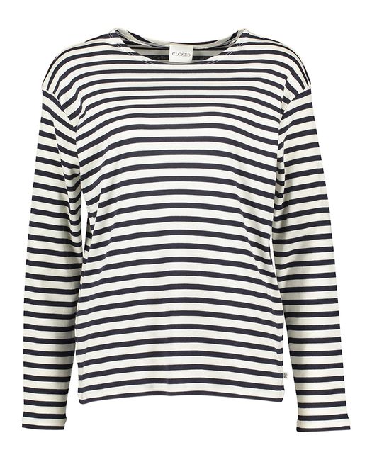 Ecru trui met Donkerblauwe strepen Closed