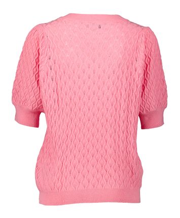 Lichtroze pull met V-hals en korte mouwen Rosalia Peppercorn