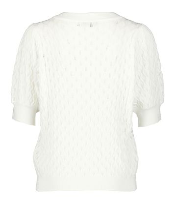 Ecru pull met V-hals en korte mouwen Rosalia Peppercorn