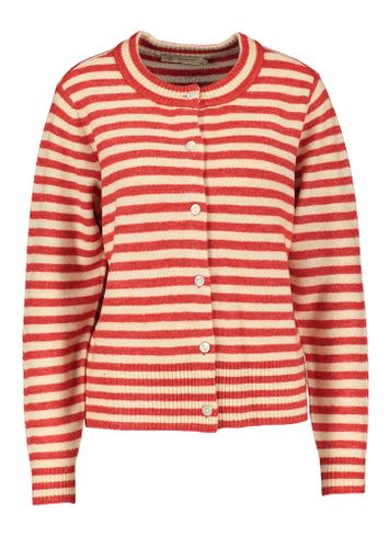 Ecru Cardigan met rode strepen Fabienne Peppercorn