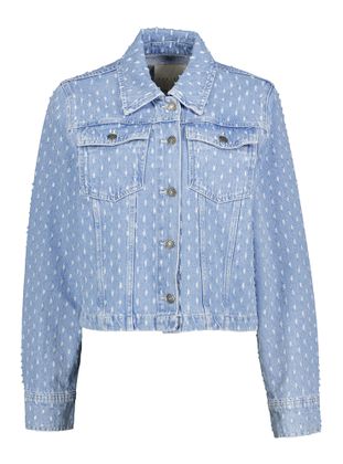 Desires Blauwkleurige jeansjas met uitgerafelde details Daniella