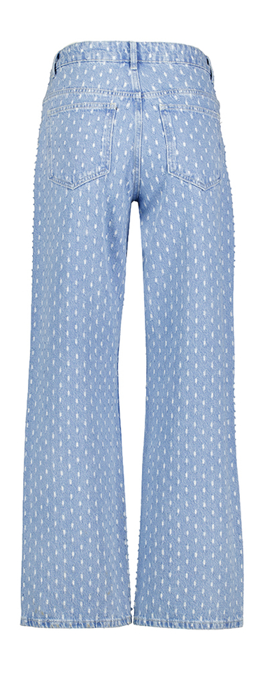 Blauwkleurige relaxed fit jeans met uitgerafelde details Daniella Desires