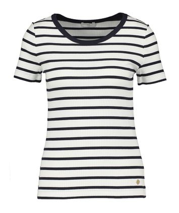 Witte t-shirt met blauwe strepen Riani