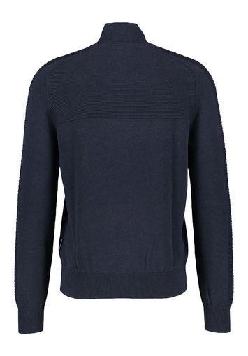 Donkerblauwe katoenen pull met korte rits State of Art