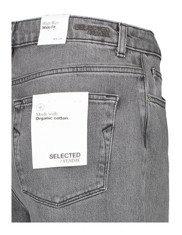 Donkergrijze straight jeansbroek Selected