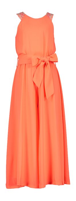 Fluo oranje jumpsuit met wijdvallende broek Lotte Blue Bay