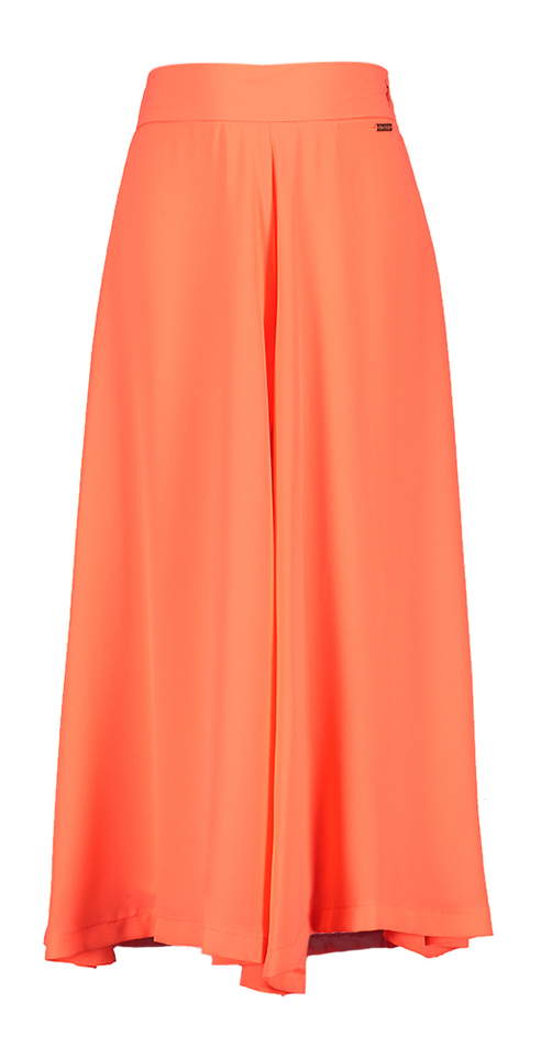 Fluo oranje wijdvallende broek Klaartje Blue Bay