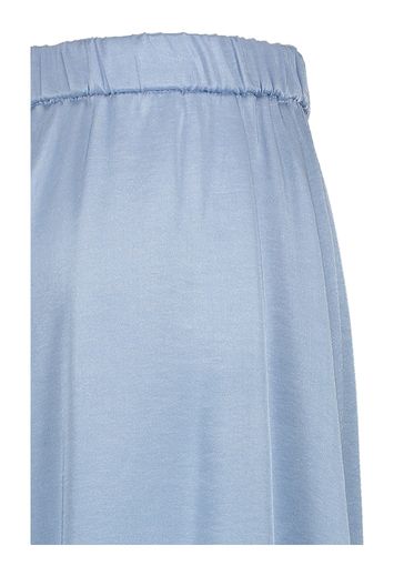 Blauwe glanzende wijdvallende soepele broek in Kim Blue Bay
