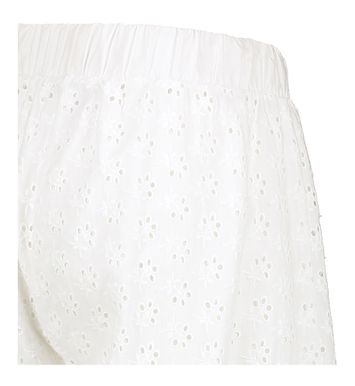 Witte wijdvallende broek in broderie Kira Blue Bay