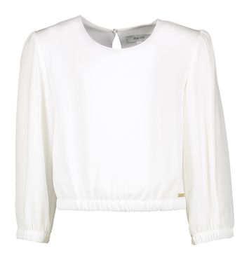 Witte bloes met elastiek onderaan Evita Blue Bay