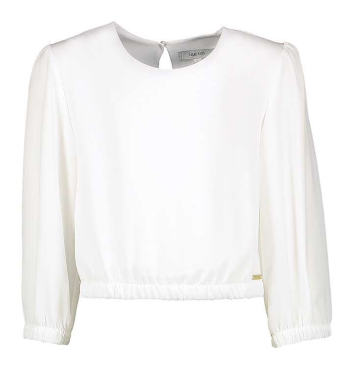 Witte bloes met elastiek onderaan Evita Blue Bay