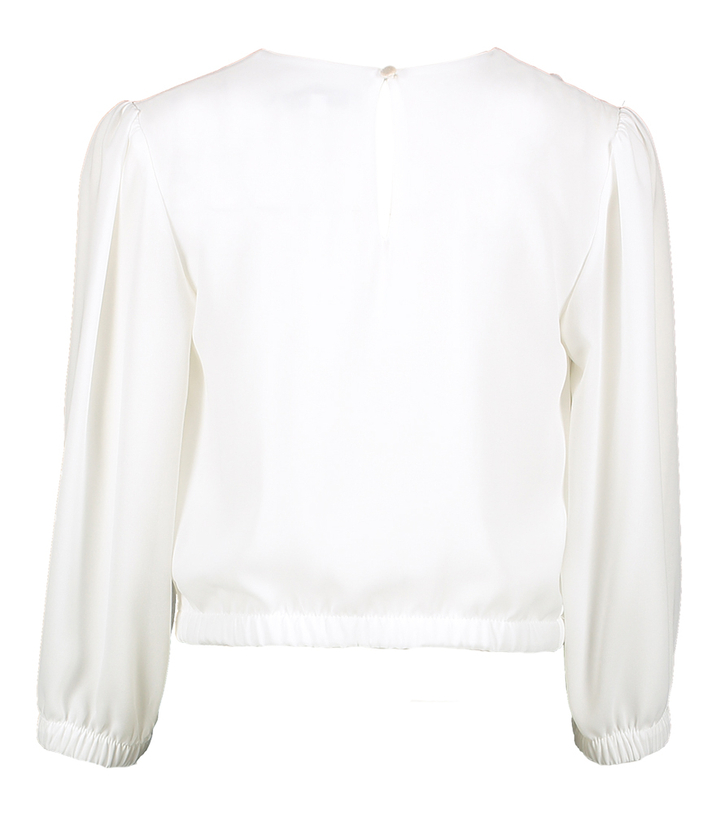 Witte bloes met elastiek onderaan Evita Blue Bay