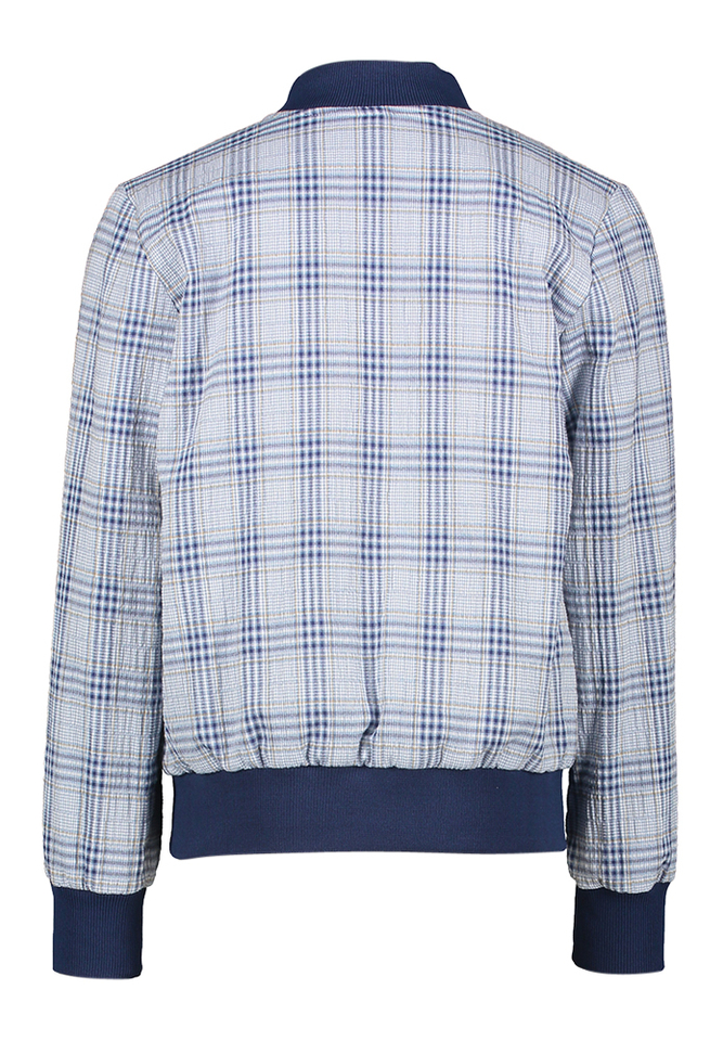 Blauw geruit vestje met rits Valentin Blue Bay