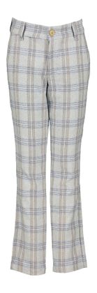 D-Lux Blauwe katoenen geruite broek Pam