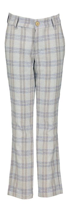 Blauwe katoenen geruite broek Pam D-Lux