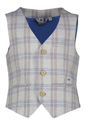 D-Lux Gilet in blauw en bruin rastermotief Glamour