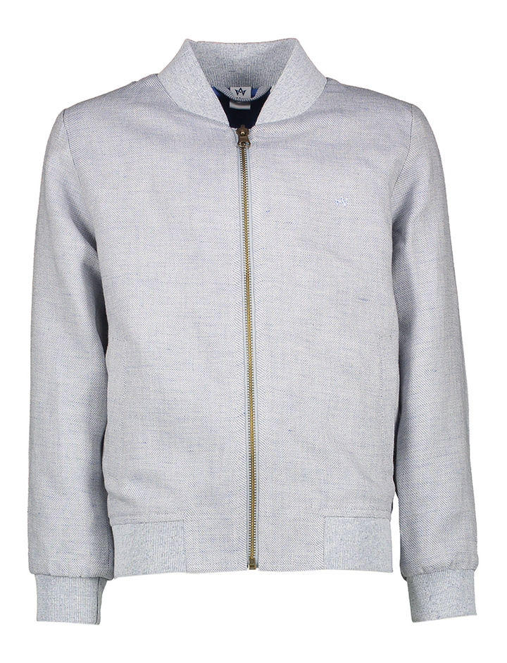 Lichtblauwe linnen vest met rits Boy D-Lux