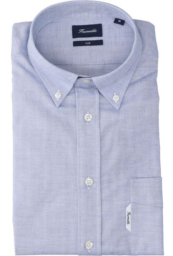 Blauwkleurig katoenen hemd (regular fit) met lange mouwen Faconnable