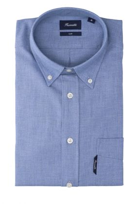 Faconnable Jeansblauw katoenen hemd ( regular fit) met lange mouwen