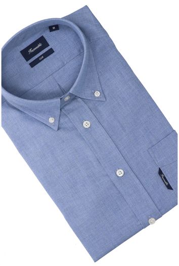 Jeansblauw katoenen hemd ( regular fit) met lange mouwen Faconnable