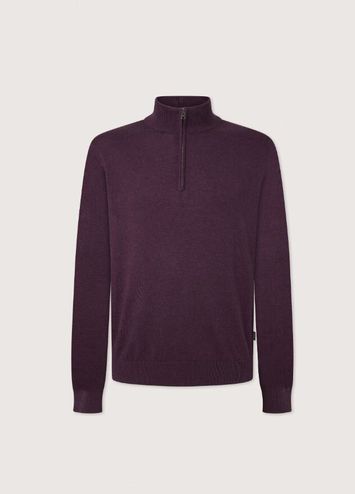 Bordeaux pull met korte rits Faconnable