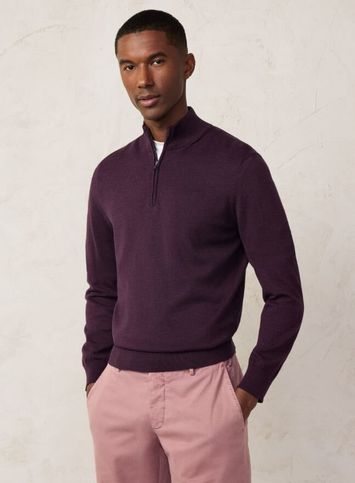 Bordeaux pull met korte rits Faconnable
