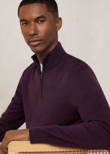 Bordeaux pull met korte rits Faconnable