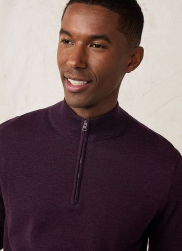 Bordeaux pull met korte rits Faconnable