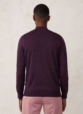 Bordeaux pull met korte rits Faconnable