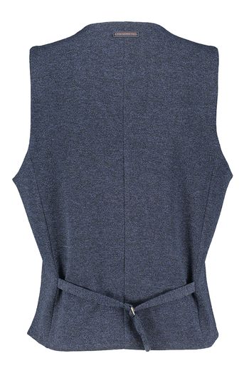 Blauwe mouwloze vest met print binnenin A Fisch Named Fred