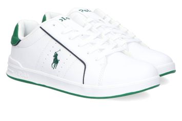 Witte lage sneakers met veters en groen detail Heritage Court III Ralph Lauren