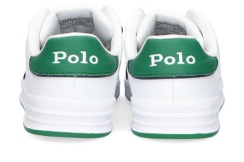 Witte lage sneakers met veters en groen detail Heritage Court III Ralph Lauren