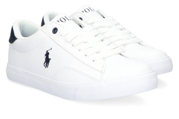 Witte lage sneakers met veters en donkerblauw detail Therra Ralph Lauren