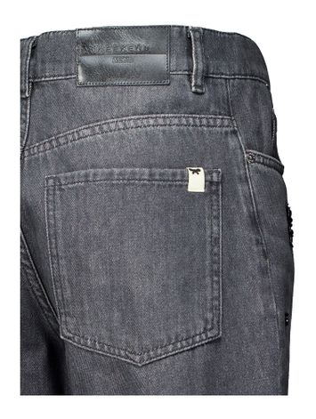 Donkergrijze straight jeans met strass details Manetta Max Mara Weekend