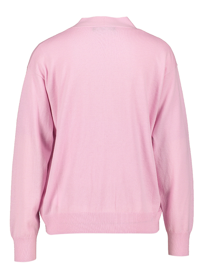 Roze wollen set met cardigan en trui met korte mouwen Decano Max Mara