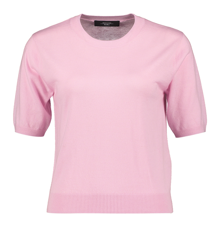 Roze wollen set met cardigan en trui met korte mouwen Decano Max Mara