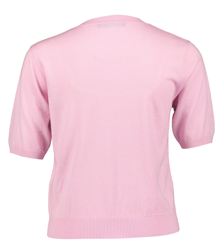 Roze wollen set met cardigan en trui met korte mouwen Decano Max Mara