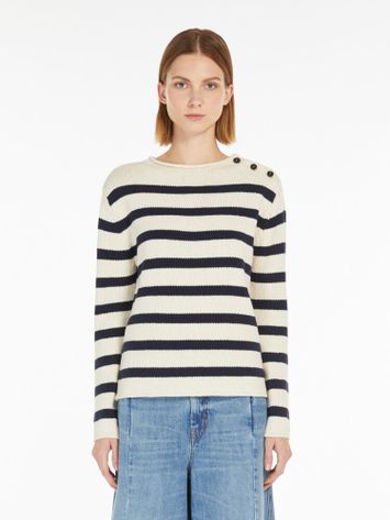 Beige trui met blauwe strepen Vibo Max Mara 