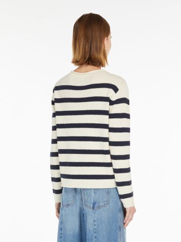 Beige trui met blauwe strepen Vibo Max Mara 