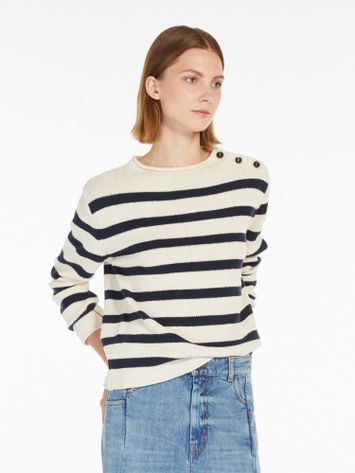 Beige trui met blauwe strepen Vibo Max Mara 