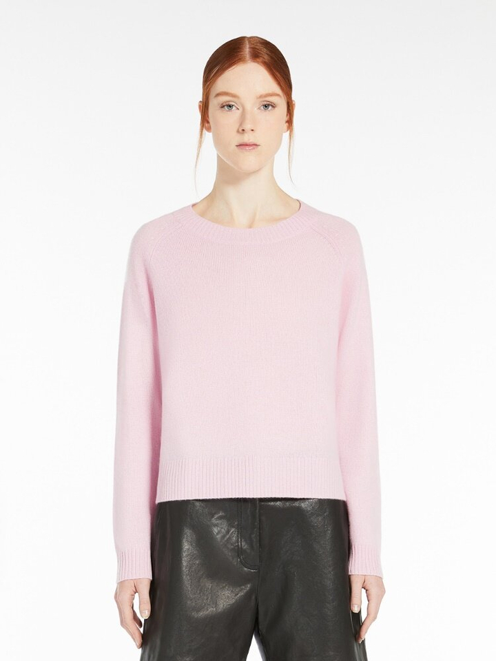 Roze pull in cashmere met ronde hals Tago Max Mara Weekend