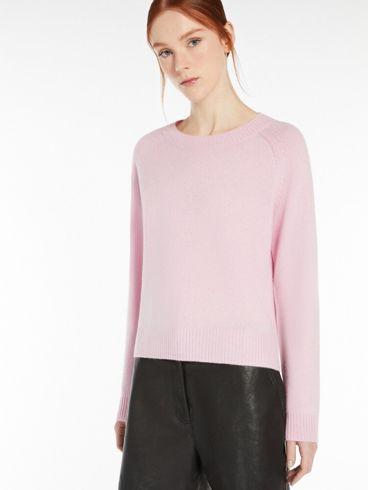 Roze pull in cashmere met ronde hals Tago Max Mara Weekend